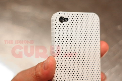 white iphone 4 case with apple logo. Oliver gave me a white one,